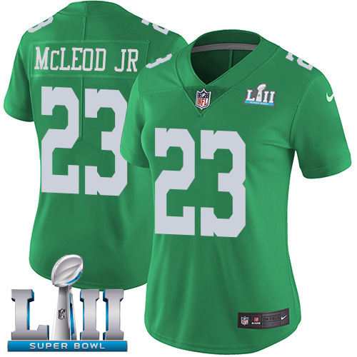 Nike Eagles #23 Rodney McLeod Jr Green Super Bowl LII Women's Stitched NFL Limited Rush Jersey - Click Image to Close